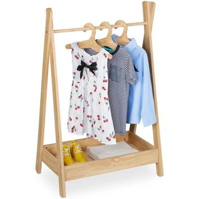 Relaxdays Appendiabiti - Naturale - 98,5x62x40cm - Da terra Relaxdays Appendiabiti - Naturale - 98,5x62x40cm - Da terra