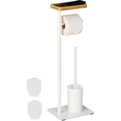 Relaxdays - Bamboo & Iron Toilet Brush Holder & Toilet Paper Dispenser - Toilet Brush Holder Relaxdays - Bamboo & Iron Toilet Brush Holder & Toilet Paper Dispenser - Toilet Brush Holder