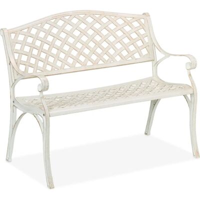 Relaxdays Panchina da giardino 2 posti vintage alluminio bianco oro - Arredo da esterno Relaxdays Panchina da giardino 2 posti vintage alluminio bianco oro - Arredo da esterno