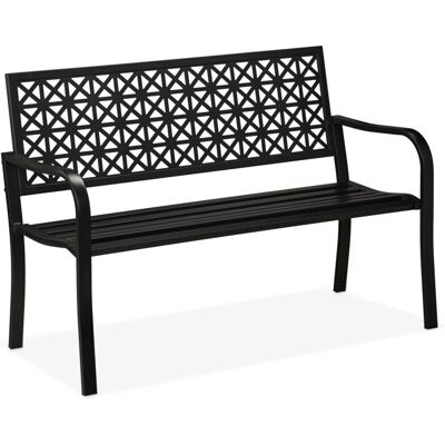 Relaxdays 2-Seater Steel Garden Bench - Geometric Design Relaxdays 2-Seater Steel Garden Bench - Geometric Design