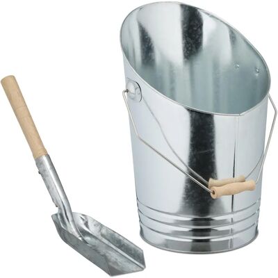 RELAXDAYS Set Secchio Cenere e Legna Argento - Secchio per Legna e Cenere RELAXDAYS Set Secchio Cenere e Legna Argento - Secchio per Legna e Cenere