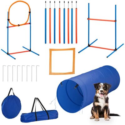 Relaxdays Hund-Agility Set - 76 delar, Blå/Orange Relaxdays Hund-Agility Set - 76 delar, Blå/Orange