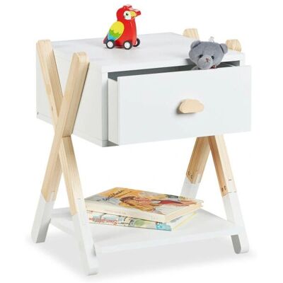 Relaxdays - Kinder Nachttisch - 1 Schublade - Natur - Nachttisch Relaxdays - Kinder Nachttisch - 1 Schublade - Natur - Nachttisch