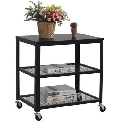 Relaxdays Carrito de Servicio de Acero Negro Carro de Cocina Utilidad 3 Estantes Relaxdays Carrito de Servicio de Acero Negro Carro de Cocina Utilidad 3 Estantes