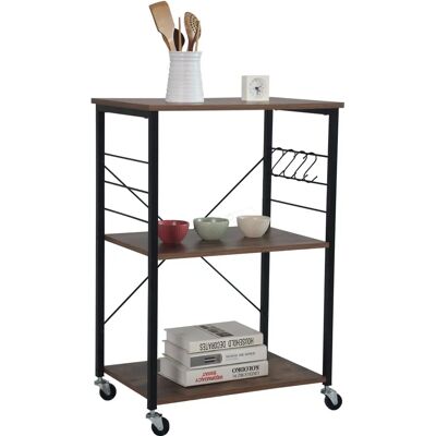 Relaxdays Chariot Polyvalent - Acier et Bois - 3 Étagères - Noir - 89x60x40cm - étagère utilitaire - Publicité Relaxdays Chariot Polyvalent - Acier et Bois - 3 Étagères - Noir - 89x60x40cm - étagère utilitaire - Publicité