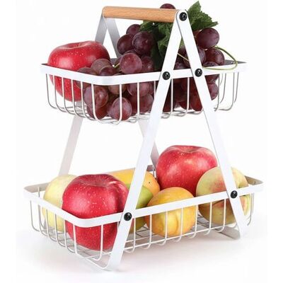 Relaxdays - 10051767_49 - Dois níveis - Branco - Fruit Bowl Relaxdays - 10051767_49 - Dois níveis - Branco - Fruit Bowl
