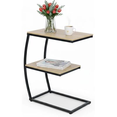 Relaxdays - C-form - 2 étagères - Noir - Table de nuit - Publicité Relaxdays - C-form - 2 étagères - Noir - Table de nuit - Publicité
