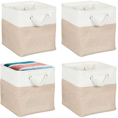 Relaxdays 10051320_8115 - Beige Leinen - Aufbewahrungsbox Relaxdays 10051320_8115 - Beige Leinen - Aufbewahrungsbox