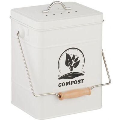 Relaxdays 10051219_49 6 L Rectangulaire Fer Blanc - Poubelle à Compost Cuisine - Publicité Relaxdays 10051219_49 6 L Rectangulaire Fer Blanc - Poubelle à Compost Cuisine - Publicité