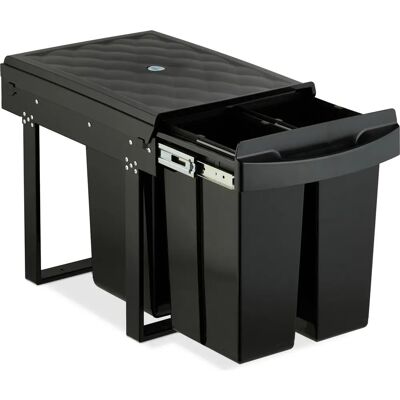 Relaxdays Zwarte Keuken Afvalbak - 3 Compartimenten 20L - Ruimtebesparend onder Aanrecht Relaxdays Zwarte Keuken Afvalbak - 3 Compartimenten 20L - Ruimtebesparend onder Aanrecht