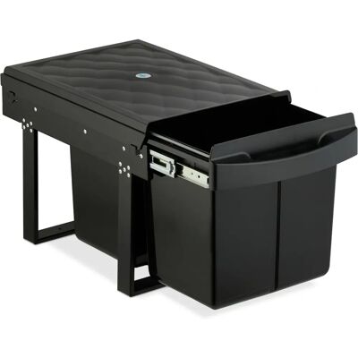 Relaxdays Cubo de basura negro ahorra espacio bajo fregadero Relaxdays Cubo de basura negro ahorra espacio bajo fregadero