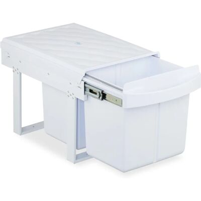 Relaxdays Inbyggd soppåse - 2 fack, 15L vardera - Vit Relaxdays Inbyggd soppåse - 2 fack, 15L vardera - Vit