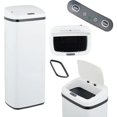 Relaxdays Papelera Automática - Sensor, 50L, Blanco - Cubo de Cocina Relaxdays Papelera Automática - Sensor, 50L, Blanco - Cubo de Cocina