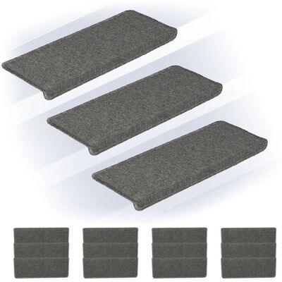 Relaxdays - Set 15 - Gris - 65x24 cm - Alfombrillas para Escaleras Relaxdays - Set 15 - Gris - 65x24 cm - Alfombrillas para Escaleras