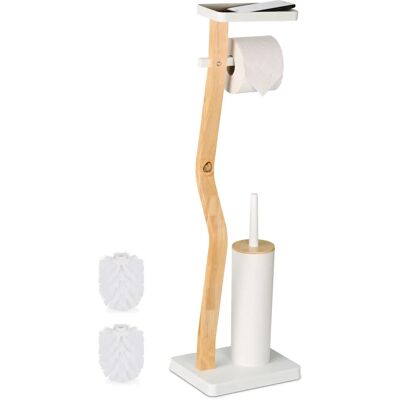 Conjunto de banheiro em bambu Relaxdays - Escova sanitária e suporte, 80,5x23x18cm Conjunto de banheiro em bambu Relaxdays - Escova sanitária e suporte, 80,5x23x18cm
