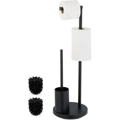 Relaxdays Toilet Roll Holder and Brush Set - Bathroom Accessory Relaxdays Toilet Roll Holder and Brush Set - Bathroom Accessory