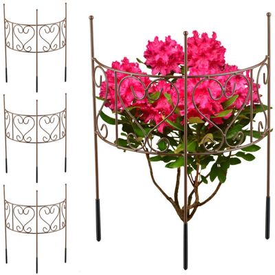 Relaxdays - Set med 4 växtstöd - Trädgårdsstöd för pioner, hortensior - Stål, Brun Relaxdays - Set med 4 växtstöd - Trädgårdsstöd för pioner, hortensior - Stål, Brun