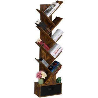 Relaxdays Bücherregal, 9 Regale, Baumform, 146 x 38 x 22 cm - Regal Relaxdays Bücherregal, 9 Regale, Baumform, 146 x 38 x 22 cm - Regal
