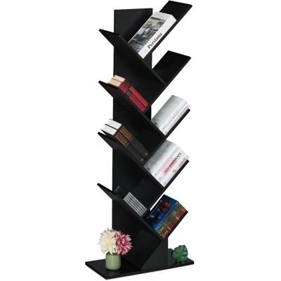 Relaxdays - Estantería de Madera, 9 Niveles, Diseño Árbol, 138x51x25cm - Libros, CDs, DVDs Relaxdays - Estantería de Madera, 9 Niveles, Diseño Árbol, 138x51x25cm - Libros, CDs, DVDs
