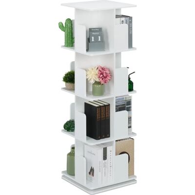 Relaxdays Vit Rotationsbokhylla - 3 Hyllor, 125,5x39x39 cm Relaxdays Vit Rotationsbokhylla - 3 Hyllor, 125,5x39x39 cm