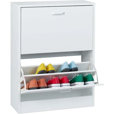 Relaxdays Schuhschrank 60x24x79cm Weiß Relaxdays Schuhschrank 60x24x79cm Weiß