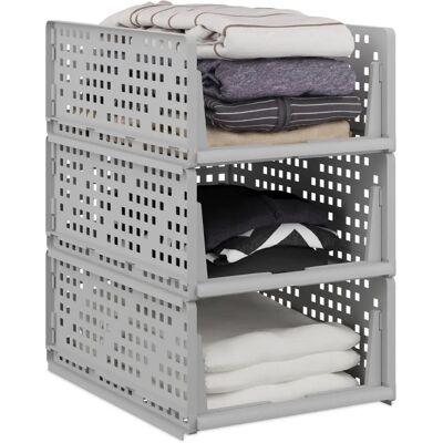 Relaxdays Kast Organizer Set - Stapelbare Plasticopbergdozen Relaxdays Kast Organizer Set - Stapelbare Plasticopbergdozen