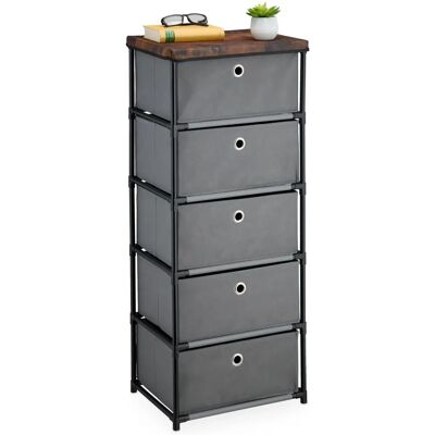 Relaxdays Cajonera de Tela y Metal con 5 Cajones - Dormitorio y pasillo Relaxdays Cajonera de Tela y Metal con 5 Cajones - Dormitorio y pasillo
