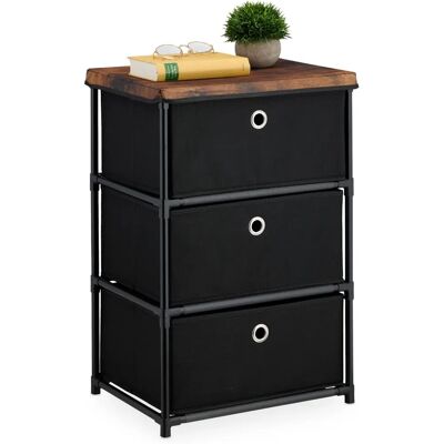 Relaxdays Black/Brown Fabric Drawer Chest - Chest of drawers Relaxdays Black/Brown Fabric Drawer Chest - Chest of drawers
