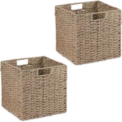 Relaxdays Ensemble de Paniers de Rangement - Herbe Marina, 4 pcs, 30x30x30cm - Publicité Relaxdays Ensemble de Paniers de Rangement - Herbe Marina, 4 pcs, 30x30x30cm - Publicité