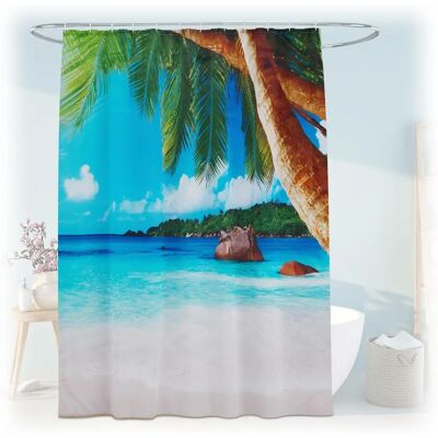 RELAXDAYS Palmen Duschvorhang - Wasserdichtes Polyester - Badezimmerdekoration RELAXDAYS Palmen Duschvorhang - Wasserdichtes Polyester - Badezimmerdekoration