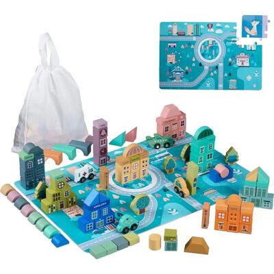 Relaxdays Holzbausteine-Set - Pädagogisches Spielzeug für Kinder Relaxdays Holzbausteine-Set - Pädagogisches Spielzeug für Kinder
