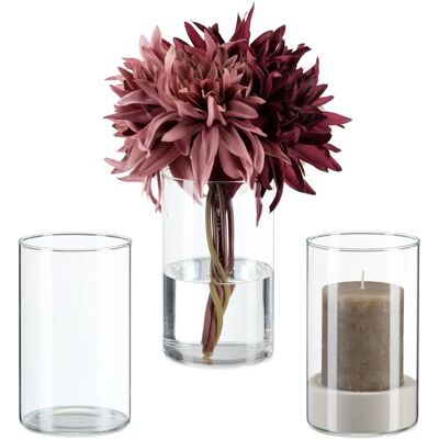 Relaxdays Vaser - Sätt med 3 glasvaser för blommor och ljus Relaxdays Vaser - Sätt med 3 glasvaser för blommor och ljus