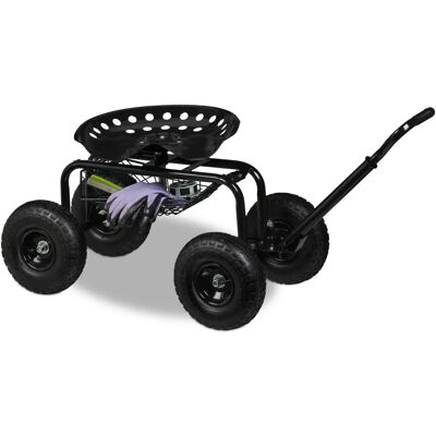 Relaxdays - Wheeled storage seat - Black - Gartenstuhl Relaxdays - Wheeled storage seat - Black - Gartenstuhl