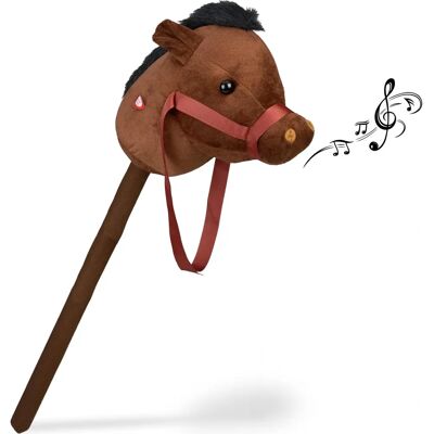RELAXDAYS Holz Hobby Horse mit Stock - 68cm, Geräusche, Braun RELAXDAYS Holz Hobby Horse mit Stock - 68cm, Geräusche, Braun