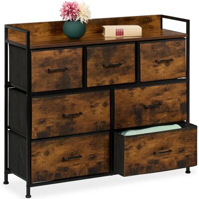Relaxdays - 7-Drawer - Braun/Schwarz - Chest of drawers Relaxdays - 7-Drawer - Braun/Schwarz - Chest of drawers