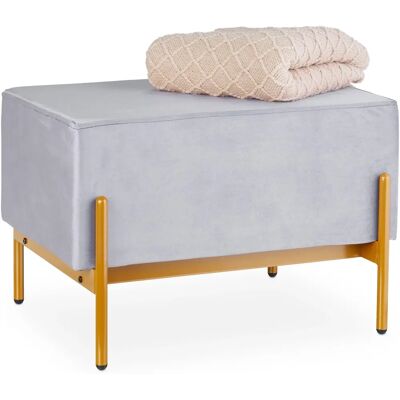 Relaxdays ottomane en velours - Polyvalente pour chambre, couloir, salon - Publicité Relaxdays ottomane en velours - Polyvalente pour chambre, couloir, salon - Publicité