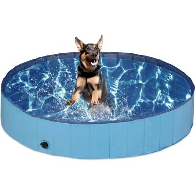 Relaxdays Hundepool - Faltbar, 30x160cm, Blau - Sommerspaß Relaxdays Hundepool - Faltbar, 30x160cm, Blau - Sommerspaß