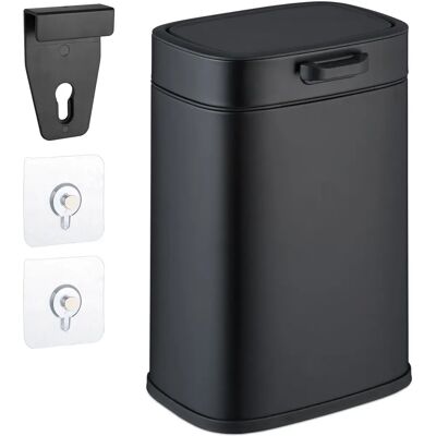 Relaxdays Wand-Mülleimer - 5L, Schwarz - Platzsparendes Design Relaxdays Wand-Mülleimer - 5L, Schwarz - Platzsparendes Design
