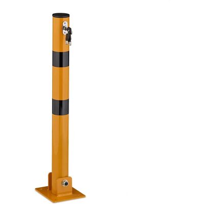 Relaxdays Stahl-Parkblock - Abschließbar, 65cm, Gelb/Schwarz Relaxdays Stahl-Parkblock - Abschließbar, 65cm, Gelb/Schwarz