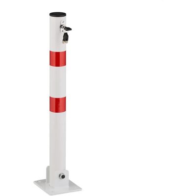 Relaxdays Parkbarriere - Stahl, abschließbar, 65 cm, Mehrfarben Relaxdays Parkbarriere - Stahl, abschließbar, 65 cm, Mehrfarben