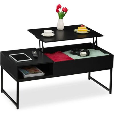 Relaxdays Schwarzer Klappbarer Couchtisch - Couchtisch Relaxdays Schwarzer Klappbarer Couchtisch - Couchtisch