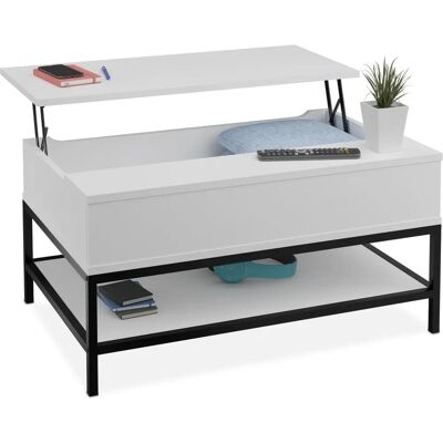 Relaxdays Weiß-Schwarz Höhenverstellbarer Couchtisch Relaxdays Weiß-Schwarz Höhenverstellbarer Couchtisch