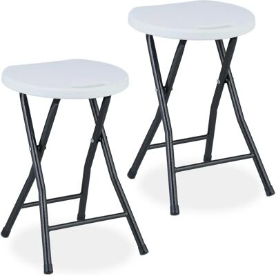 Relaxdays Weißer Klapphocker-Set aus 2 - Klapphocker für Garten & Balkon Relaxdays Weißer Klapphocker-Set aus 2 - Klapphocker für Garten & Balkon