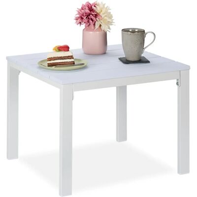 Relaxdays Tavolino Balcone 39x52x48cm Bianco Resistente alle Intemperie - Tavolo Relaxdays Tavolino Balcone 39x52x48cm Bianco Resistente alle Intemperie - Tavolo