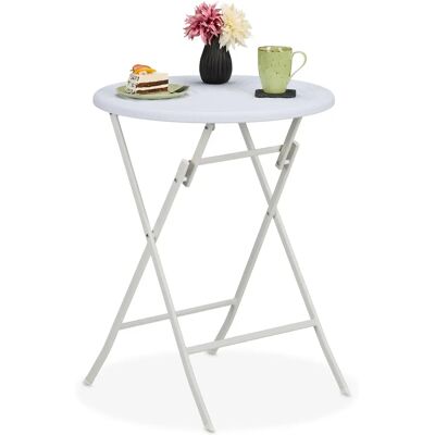 Relaxdays Faltbarer runder Gartentisch - Rattan-Effekt, Plastik & Metall Relaxdays Faltbarer runder Gartentisch - Rattan-Effekt, Plastik & Metall