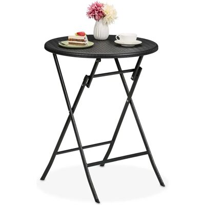 Relaxdays Gartentisch Klappbar - Rattan Optik - Schwarz - 75x60 cm Relaxdays Gartentisch Klappbar - Rattan Optik - Schwarz - 75x60 cm