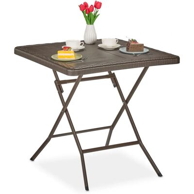Relaxdays Gartentisch - Holzoptik, Quadratisch, 74x78x78cm Relaxdays Gartentisch - Holzoptik, Quadratisch, 74x78x78cm