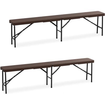 Relaxdays - Gartensitzgruppe - Klappbar Kunststoff Stahl - 43x180x25cm Relaxdays - Gartensitzgruppe - Klappbar Kunststoff Stahl - 43x180x25cm