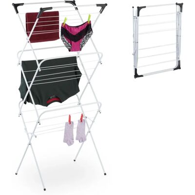 Relaxdays - Stendibiancheria Torre Pieghevole - 136x62x51 cm - Metallo Bianco Relaxdays - Stendibiancheria Torre Pieghevole - 136x62x51 cm - Metallo Bianco