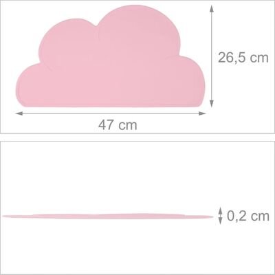 Relaxdays - Cloud-Silikon-Servierunterlage - Rosa - Placemat Relaxdays - Cloud-Silikon-Servierunterlage - Rosa - Placemat